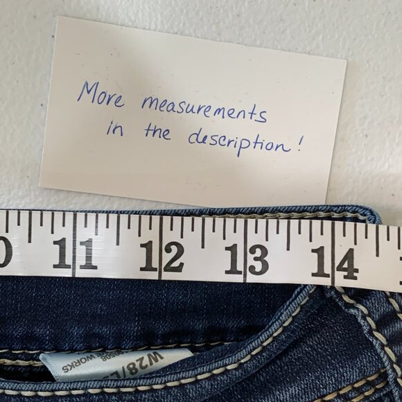 Silver Jeans Suki sz 28 Mid Skinny Dark Wash Inseam 29.5" - Picture 2 of 12